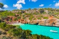 Spain Majorca beach Cala des Moro, Mediterranean Sea, Balearic Islands Royalty Free Stock Photo