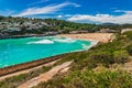 Spain Majorca, beach landscape at seaside of Cala Romantica Royalty Free Stock Photo