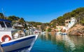 Spain Majorca idyllic fishing port of Cala Figuera Santanyi Royalty Free Stock Photo