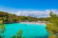 Spain Majorca island beautiful beach of Cala Mondrago Royalty Free Stock Photo