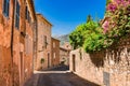 Spain Majorca, street in idyllic small village Biniaraix Royalty Free Stock Photo