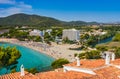 Spain Majorca, view of tourist resort Canyamel with beautiful sand beach Royalty Free Stock Photo