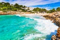 Spain Mallorca, beach at beautiful bay of Cala Anguila