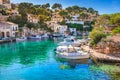 Spain Mallorca, idyllic old fishing village harbor port of Cala Figuera Royalty Free Stock Photo