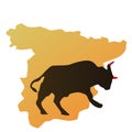 spain map and bull. Vector illustration decorative design