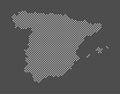 Spain map dot on gray background.  Dotted map of Spain Royalty Free Stock Photo