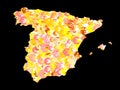 Spain map with euros Royalty Free Stock Photo