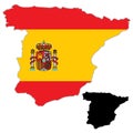 Spain map flag Royalty Free Stock Photo