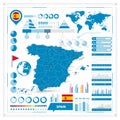 Spain map and infographic elements