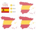 Spain Map in 3 Styles