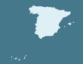 Spain map vector with blue color on dark background