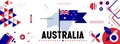 Australia national or independence day banner design for country celebration. Flag and map of Australia with modern retro design Royalty Free Stock Photo