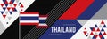 Flag of Thailand national or Independence day design for thai celebration. Modern retro design with abstract geometric icons
