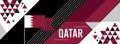 Qatar national or independence day banner design for country celebration. Flag of Qatar with modern retro design