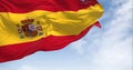 Spain national flag waving on a clear day Royalty Free Stock Photo