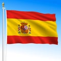 Spanish national waving flag, EU, vector illustration