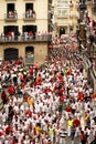 Spain Navarra Pamplona 10 July 2015 S Firmino fiesta running bull before departure in the calle Estafeta