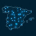 Spain network map. Royalty Free Stock Photo