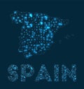 Spain network map. Royalty Free Stock Photo