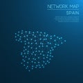 Spain network map. Royalty Free Stock Photo