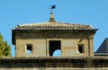 Spain, Pamplona, 1 Av. del Ejercito, Citadel of Pamplona, entrance to the fortress, watchtower with weather vane Royalty Free Stock Photo