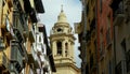 Spain, Pamplona, Calle Curia, Pamplona Cathedral bell tower Royalty Free Stock Photo