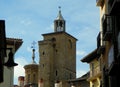 Spain, Pamplona, Calle de Santo Domingo, view of the church of San Saturnino (Iglesia de San Saturnino) tower Royalty Free Stock Photo