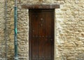 Spain, Pamplona, Calle Redin, front door of a medieval house