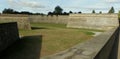 Spain, Pamplona, Citadel of Pamplona, view of the courtyard of the fortress from the bastion