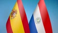 Spain and Paraguay two flags