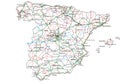 High detailed Spain road map with labeling. Royalty Free Stock Photo