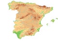 High detailed Spain physical map. Royalty Free Stock Photo