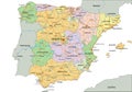 Spain - Highly detailed editable political map with labeling.