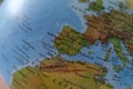 Spain pinned on vintage map of Europe Royalty Free Stock Photo