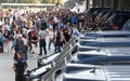 Spain Police controls the access to international Sants rails station in Barcelona after the protests pro independence wide view