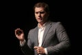 Ciudadanos political party leader Albert rivera gesturing during speech