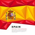 Spain polygonal flag. Vector illustration. Abstract background in the form of colorful red and yellow stripes