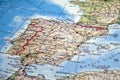 Spain and Portugal map. Royalty Free Stock Photo