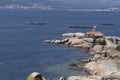 SPAIN - PUNTA CABALO LIGHTHOUSE - 13 JULY 2015 at Arousa Island aka Isla Arousa, Galicia.