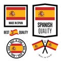 Spain quality label set for goods Royalty Free Stock Photo