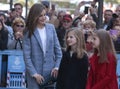 Spain Queen Letizia and princesses Royalty Free Stock Photo