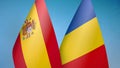 Spain and Romania two flags