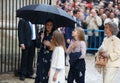 Spain royal family attending a sunday easter mass in Mallorca Royalty Free Stock Photo