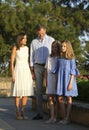 Spain royal family pose in mallorca during summer holidays vertical