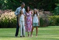 Spain Royal Family pose during their holidays in Mallorca Marivent palace gardens Royalty Free Stock Photo