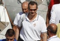 Spain Royal King Felipe arriving at the nautical club to sail sailboat during the king`s cup.