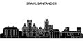 Spain, Santander architecture vector city skyline, travel cityscape with landmarks, buildings, isolated sights on