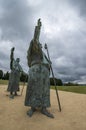 Spain Santiago de Compostela, Mount Gozo and the bronze statues of pilgrims