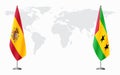 Spain and Sao Tome and Principe flags for official meeti