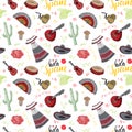 Spain seamless pattern doodle elements Royalty Free Stock Photo